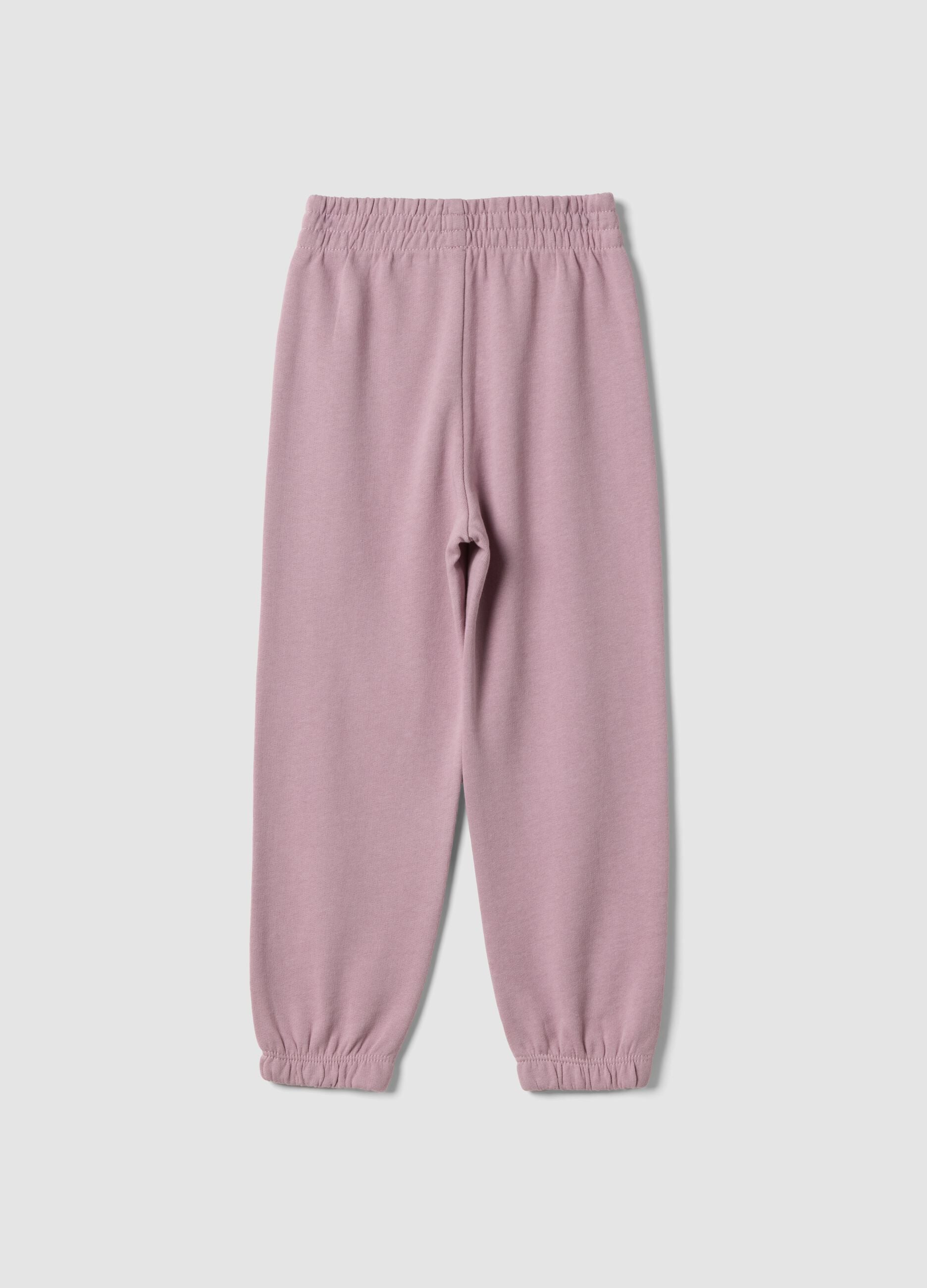 Pink pure cotton girls&rsquo; jogger trousers, regular fit