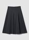 Long grey stretch-viscose skirt, regular fit_6