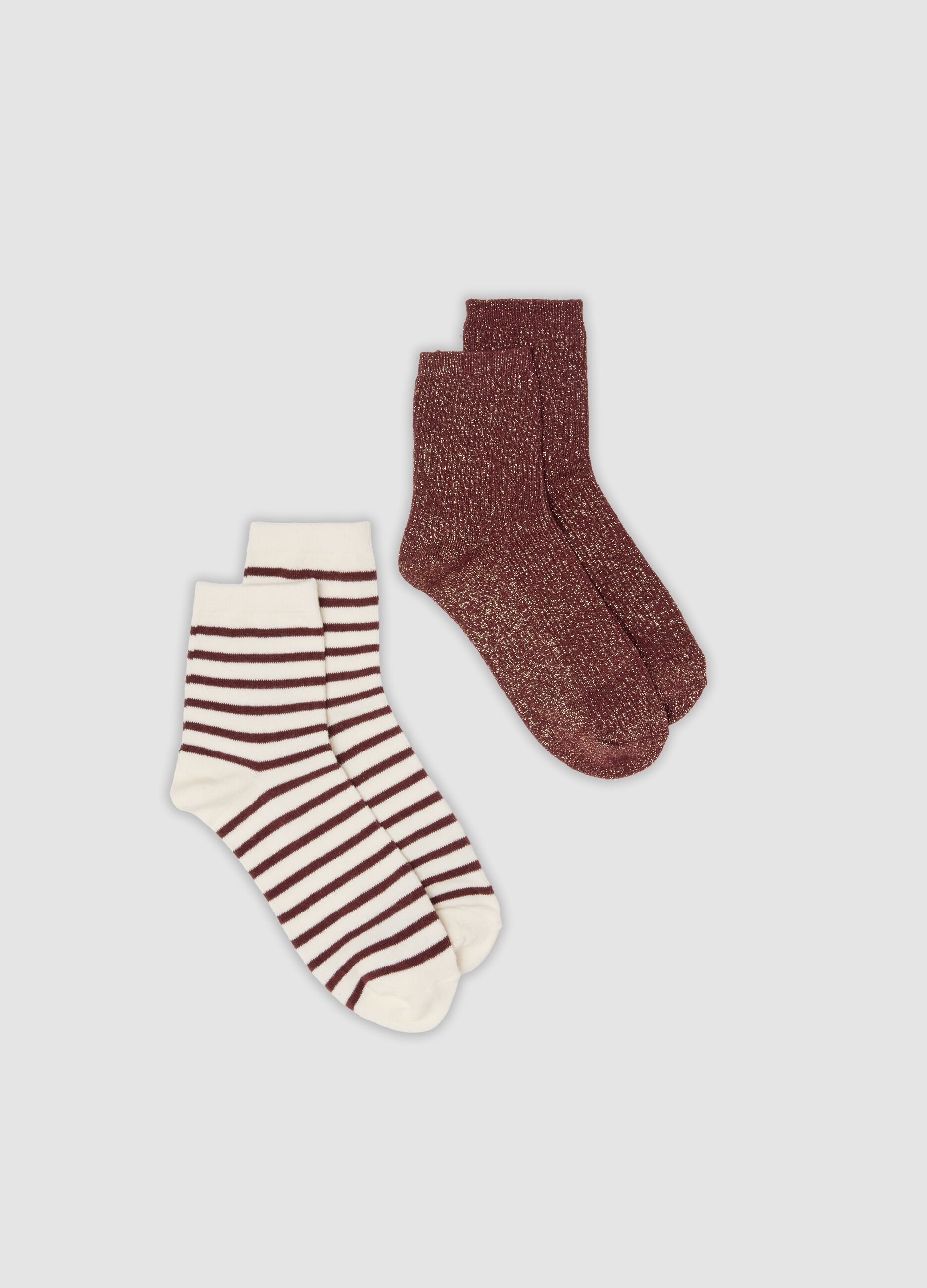 Two-pack of multicolour socks in organic cotton blend