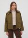 Green cotton-blend parka jacket with hood and ribbed collar_0