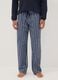 Navy organic cotton pyjamas with grandad collar, regular fit_3