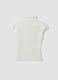 White fitted modal and stretch cotton T-shirt with high neck_4