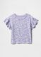 Lilac floral top with flutter sleeves_0
