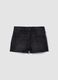 Girls&rsquo; black denim shorts in stretch cotton blend, slim fit_3