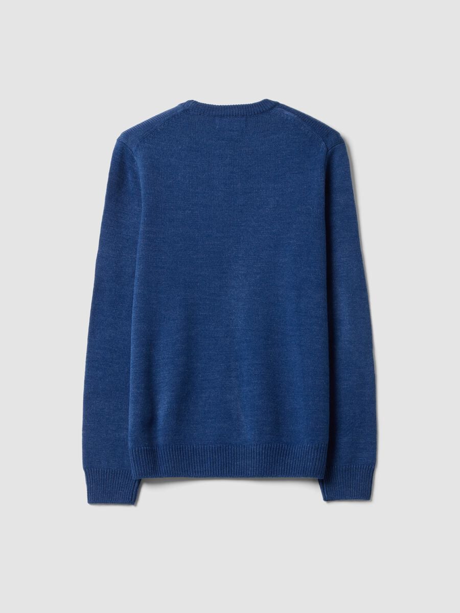 Blue crew-neck regular-fit jersey knit jumper_2