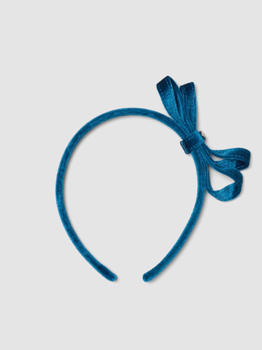 Blue headband with bow for girls_2