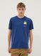 Blue pure cotton T-shirt with chest pocket_0