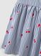 Pure cotton striped blue dress with frills and prints for girls_3