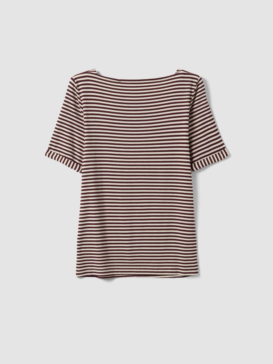 White striped stretch viscose T-shirt_6