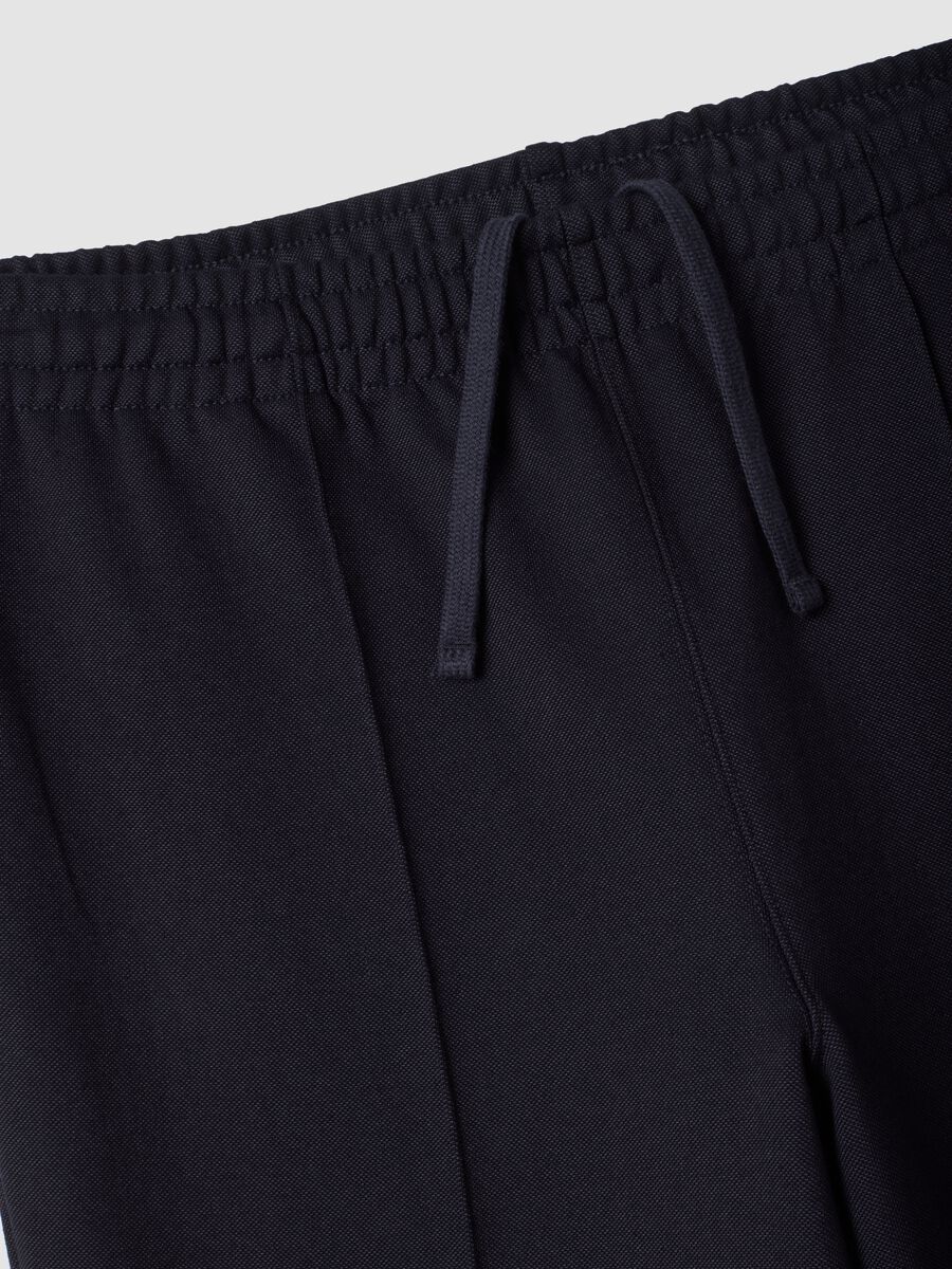 Pantaloni jogger blu notte in tessuto elasticizzato relaxed fit_2