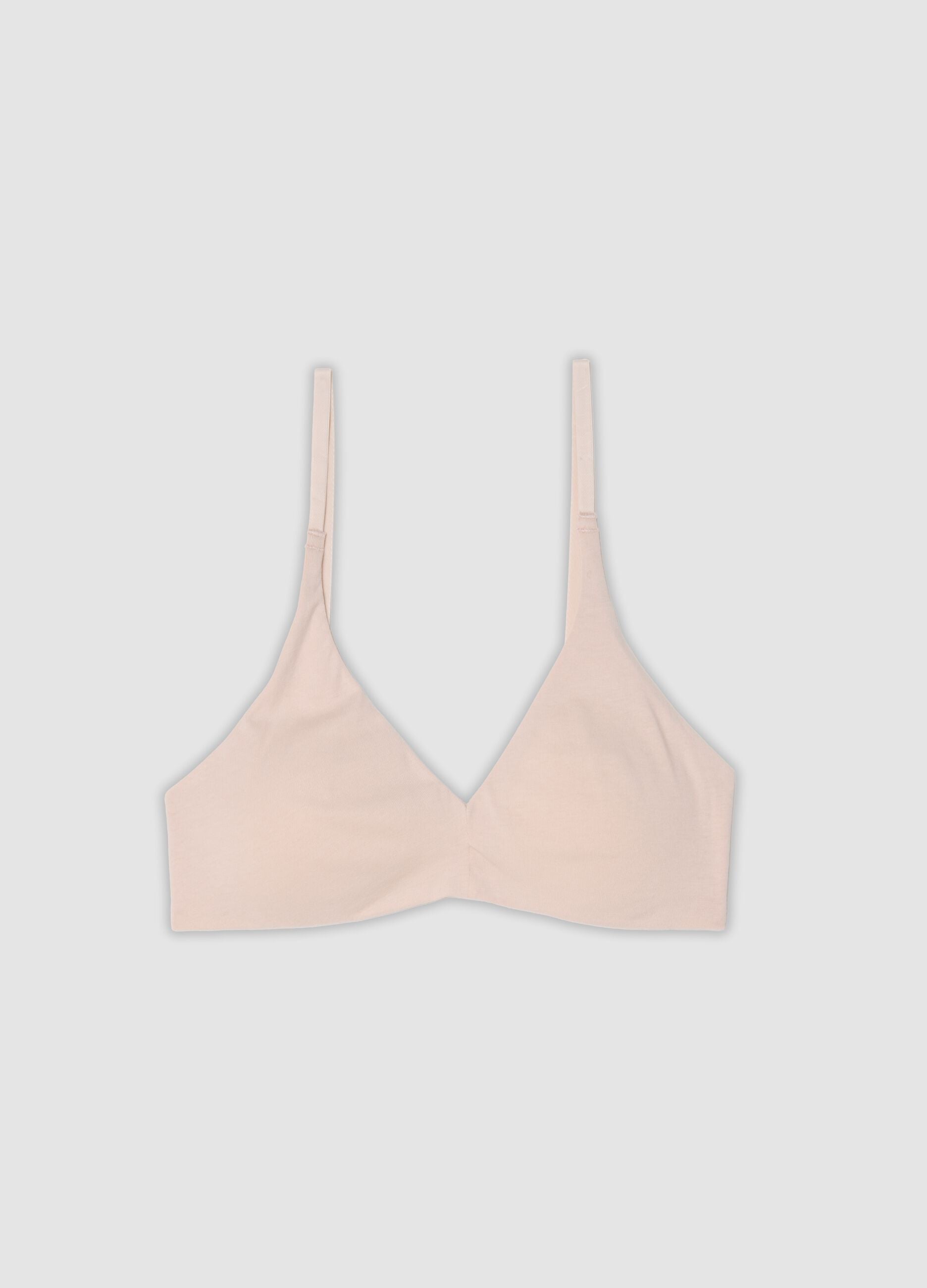 Pink organic stretch cotton triangle bra