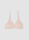 Pink organic stretch cotton triangle bra_4