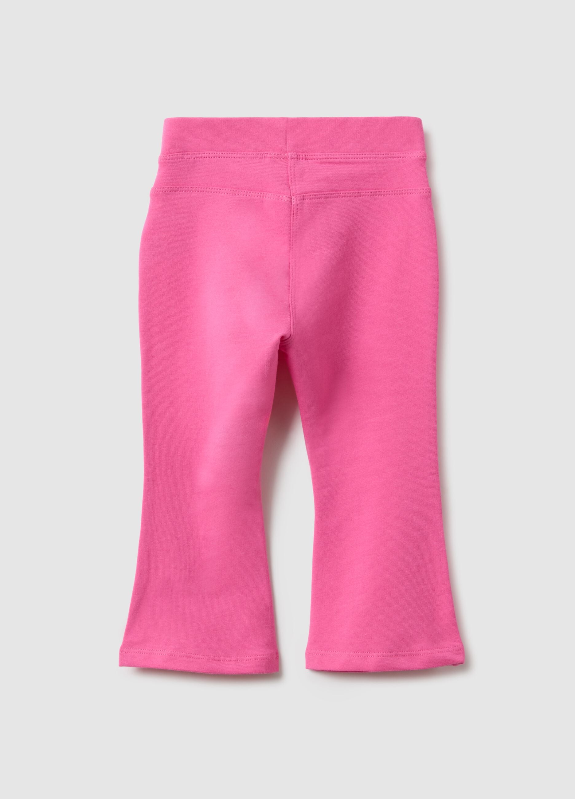 Slim fit pink stretch cotton trousers for girls