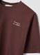 Brown pure cotton T-shirt with embroidered detail, boxy fit_5