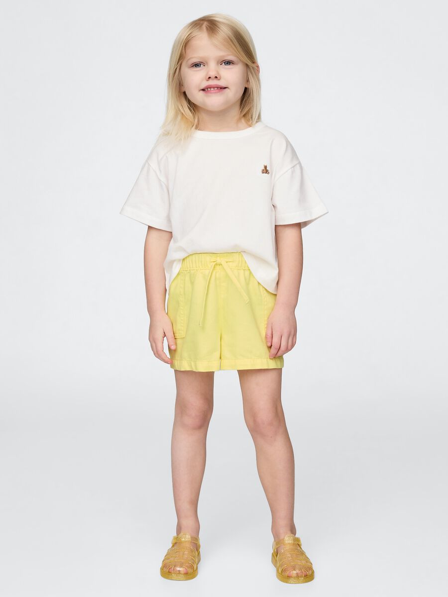 Pantaloncini in cotone con coulisse_0