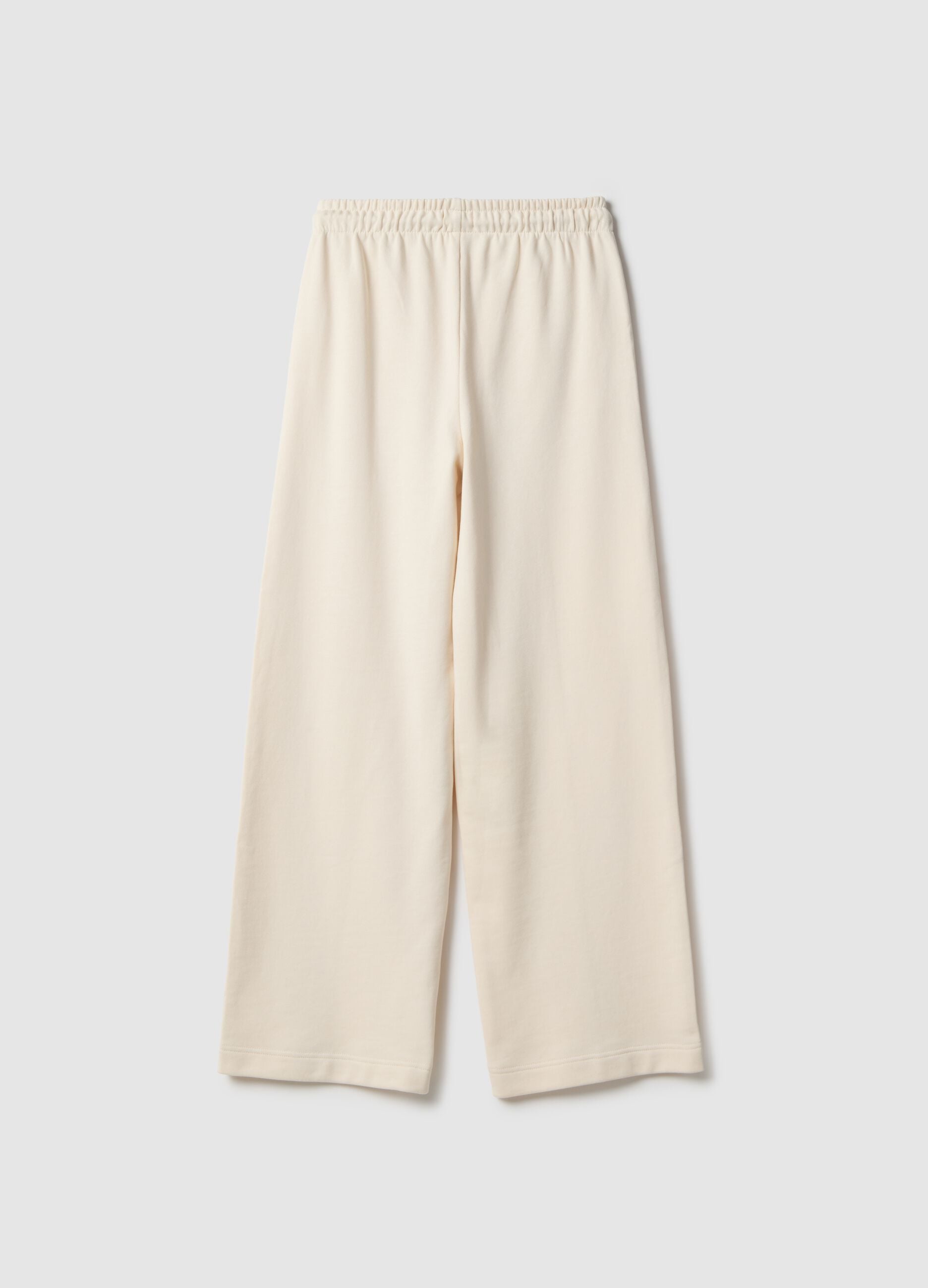 Girls' Beige Culotte Trousers in Pure Cotton