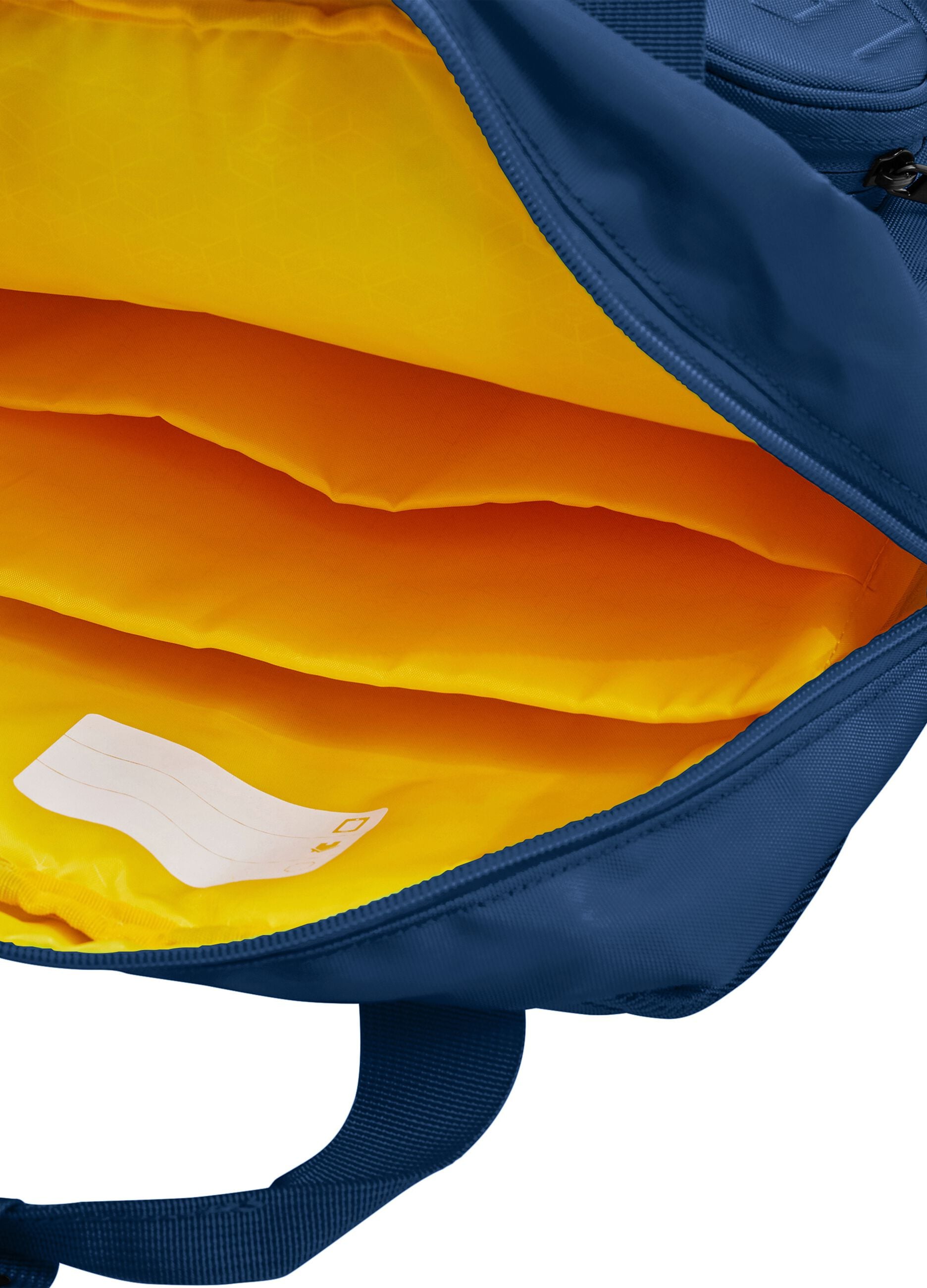 Blue backpack with front pockets