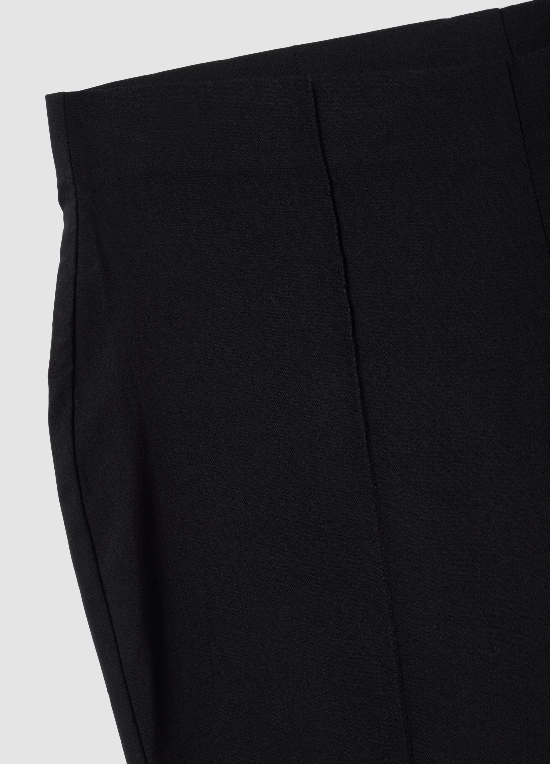 Black flare-fit trousers in stretch viscose