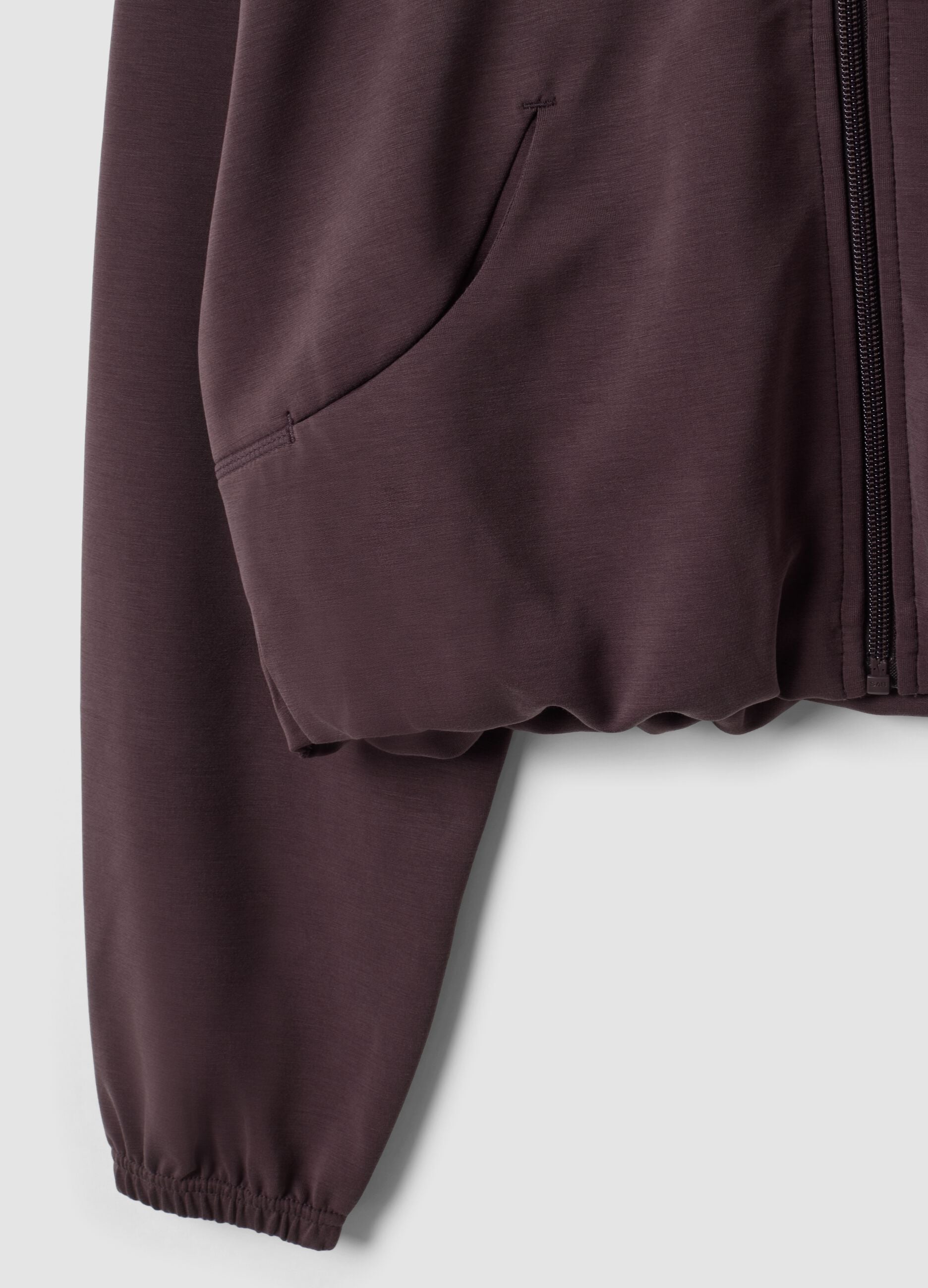Cropped purple full-zip soft-touch jacket with stand-up collar ALTAVIA STUDIO
