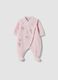 Pink Minnie-themed organic cotton-blend babygrow with feet for baby girl_0