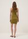 Green fitted ribbed stretch modal dress with straps_3