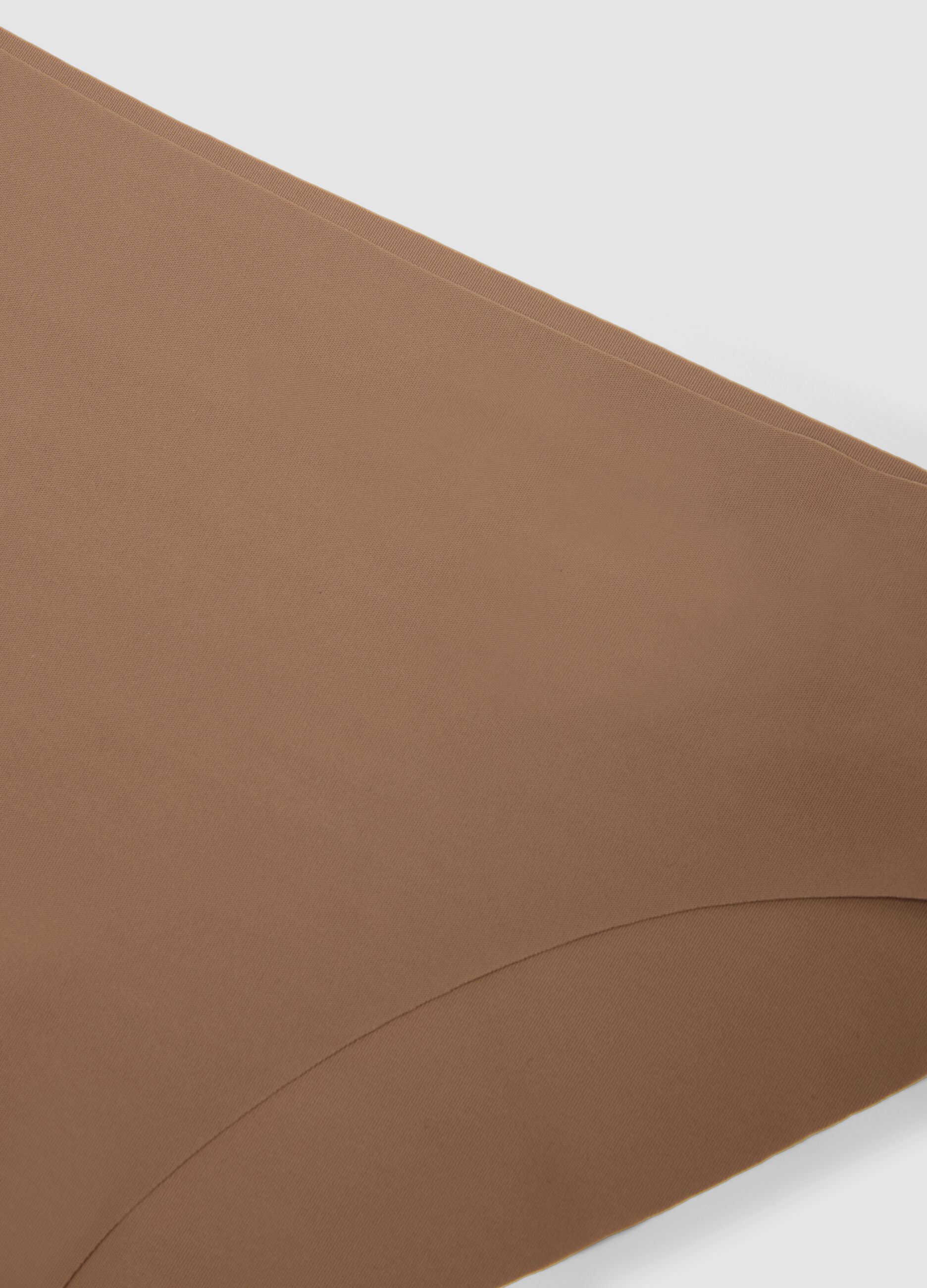 Brown regular fit seamless briefs
