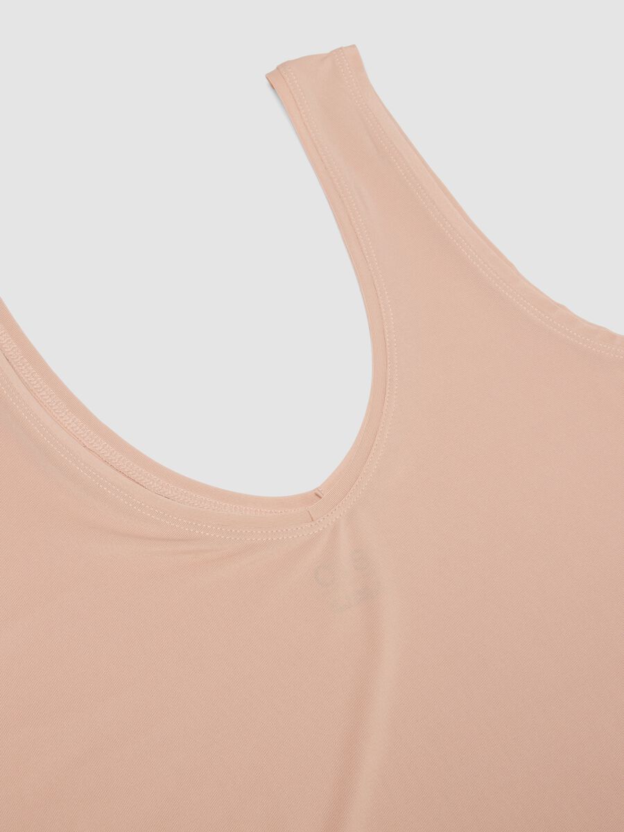 Beige stretch-fabric vest top, regular fit_5