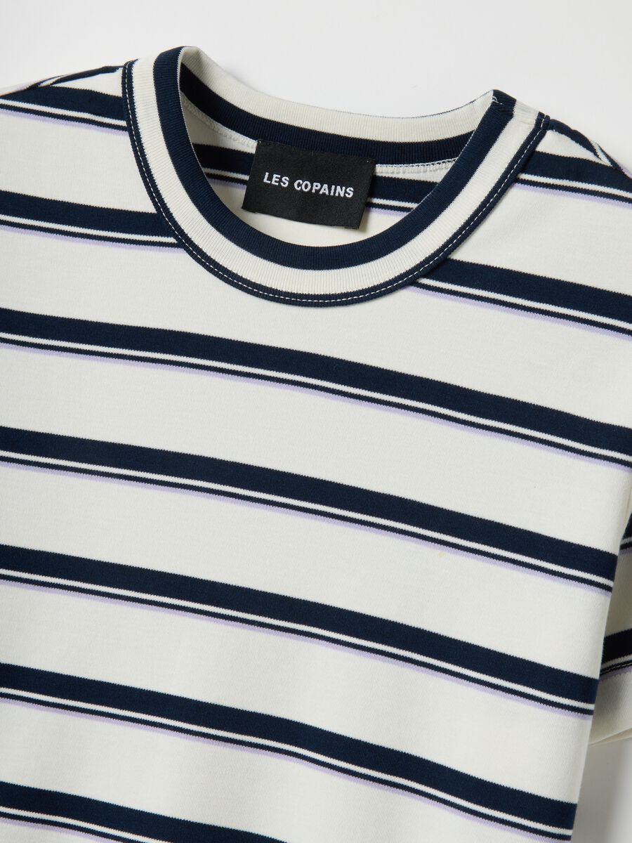 Multicolour striped cotton blend t-shirt regular fit_5