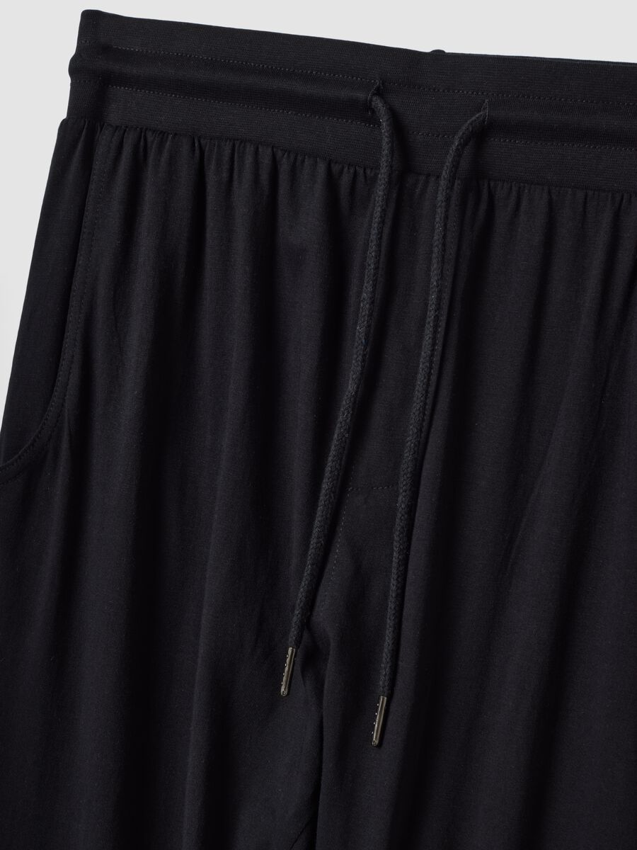 Blue organic cotton pyjama trousers with elasticated waistband_6