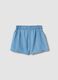 Sky-blue pure cotton shorts with embroidery_1