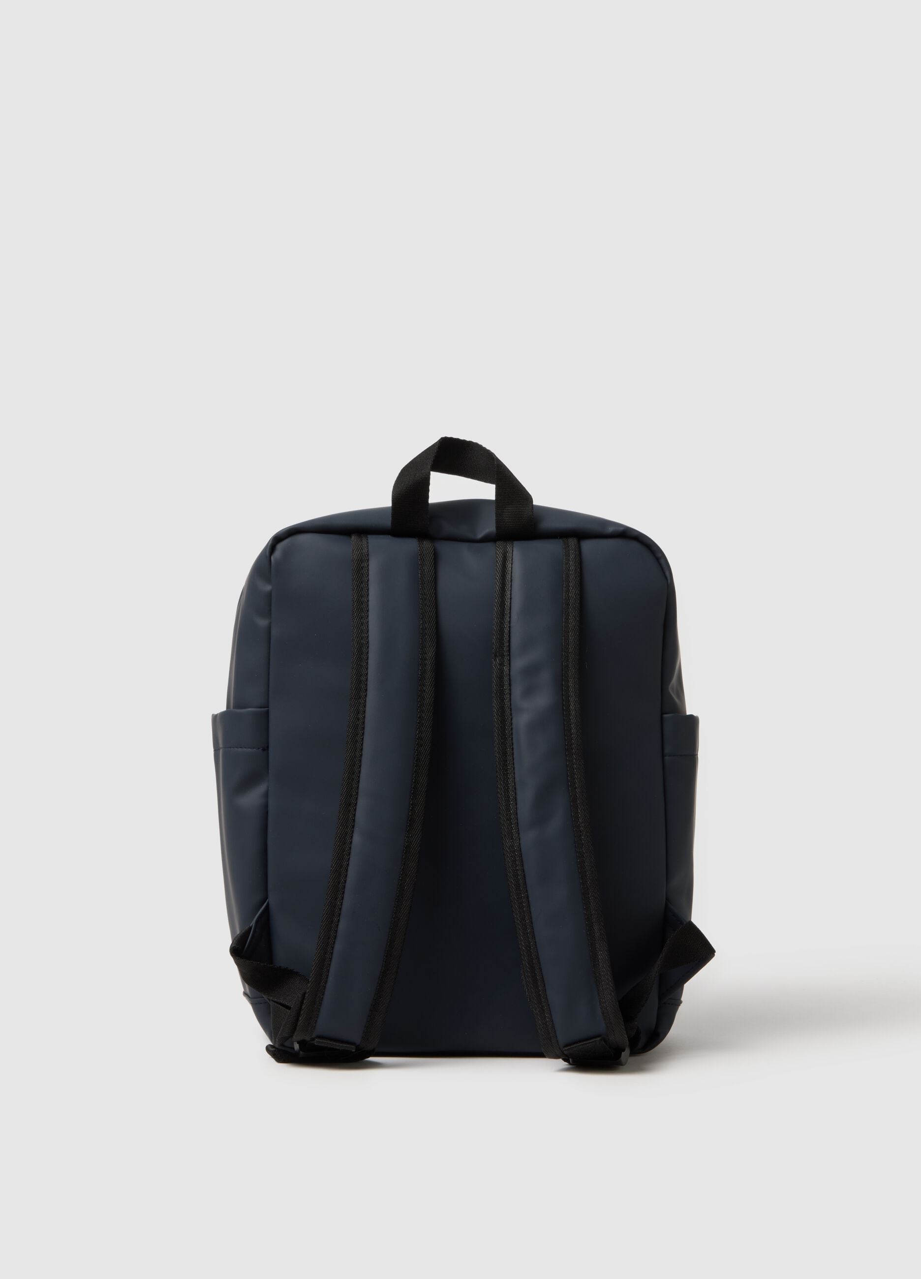 Blue Backpack with Adjustable Straps and Multiple Pockets