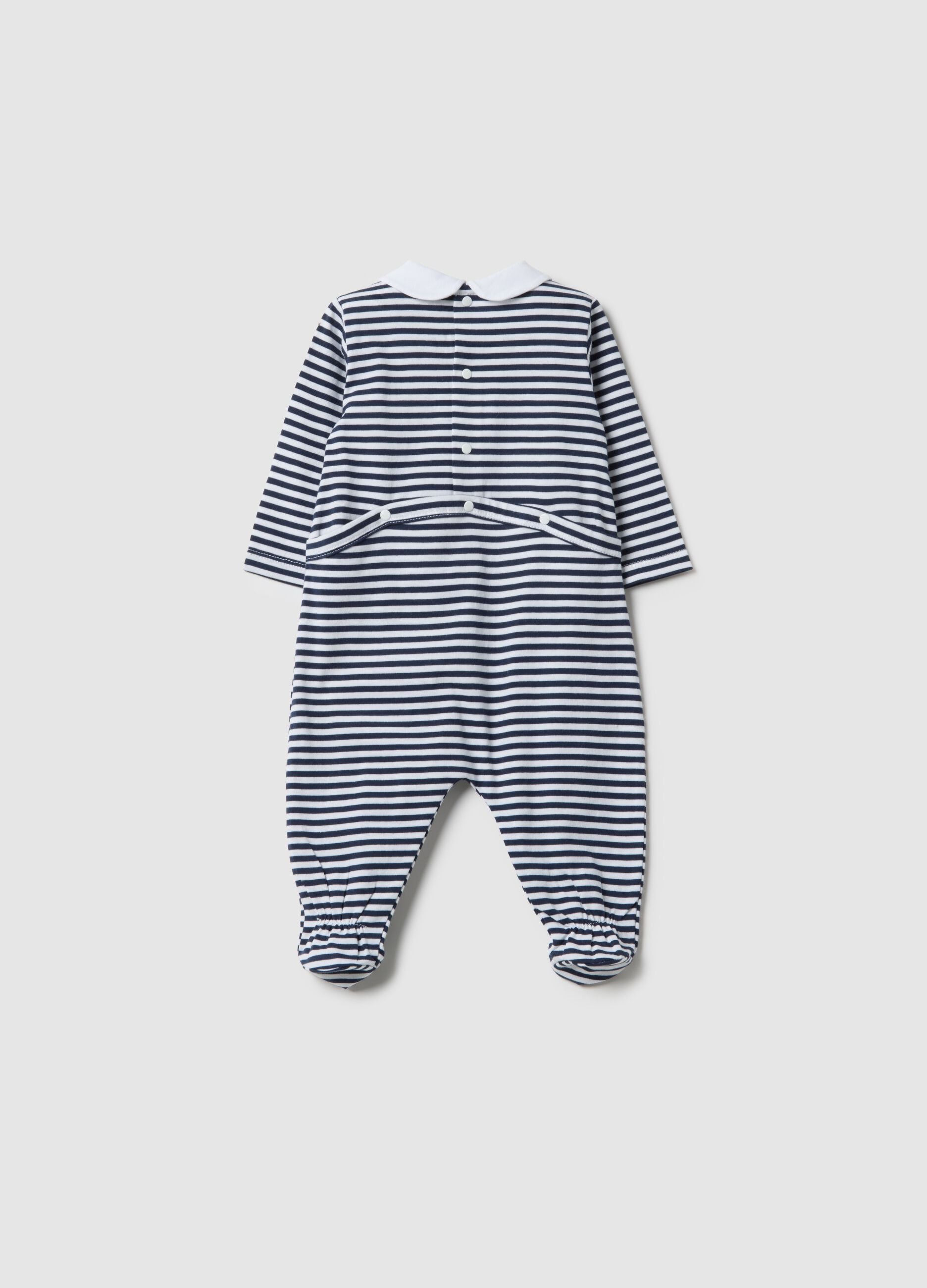 Pure cotton multicolor striped baby romper regular fit