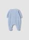 Blue organic cotton-blend sleepsuit with collar_1