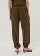 Green pure viscose trousers with elasticated cuffs, regular fit_3