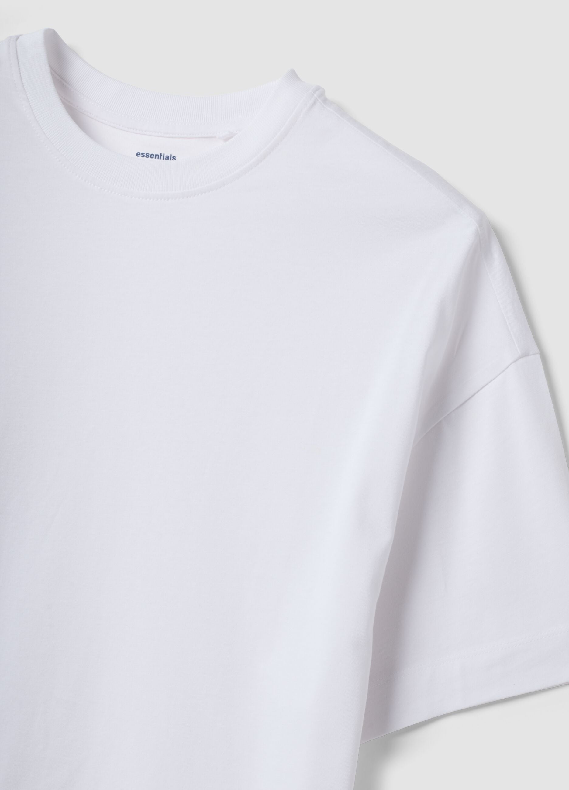 T-shirt over fit bianca in puro cotone a maniche corte