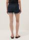 Dark blue stretch cotton denim shorts, regular fit_2