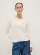 Regular fit white cotton blend pullover_1