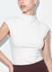 White fitted modal and stretch cotton T-shirt with high neck_3