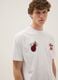 White pure cotton T-shirt with embroidered Miami Heat logo_0