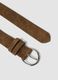 Brown genuine leather belt with oval buckle_1