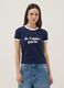 Regular fit blue stretch cotton T-shirt with print_2