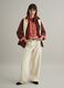 Brown pure cotton regular fit jacket with collar and buttons_1