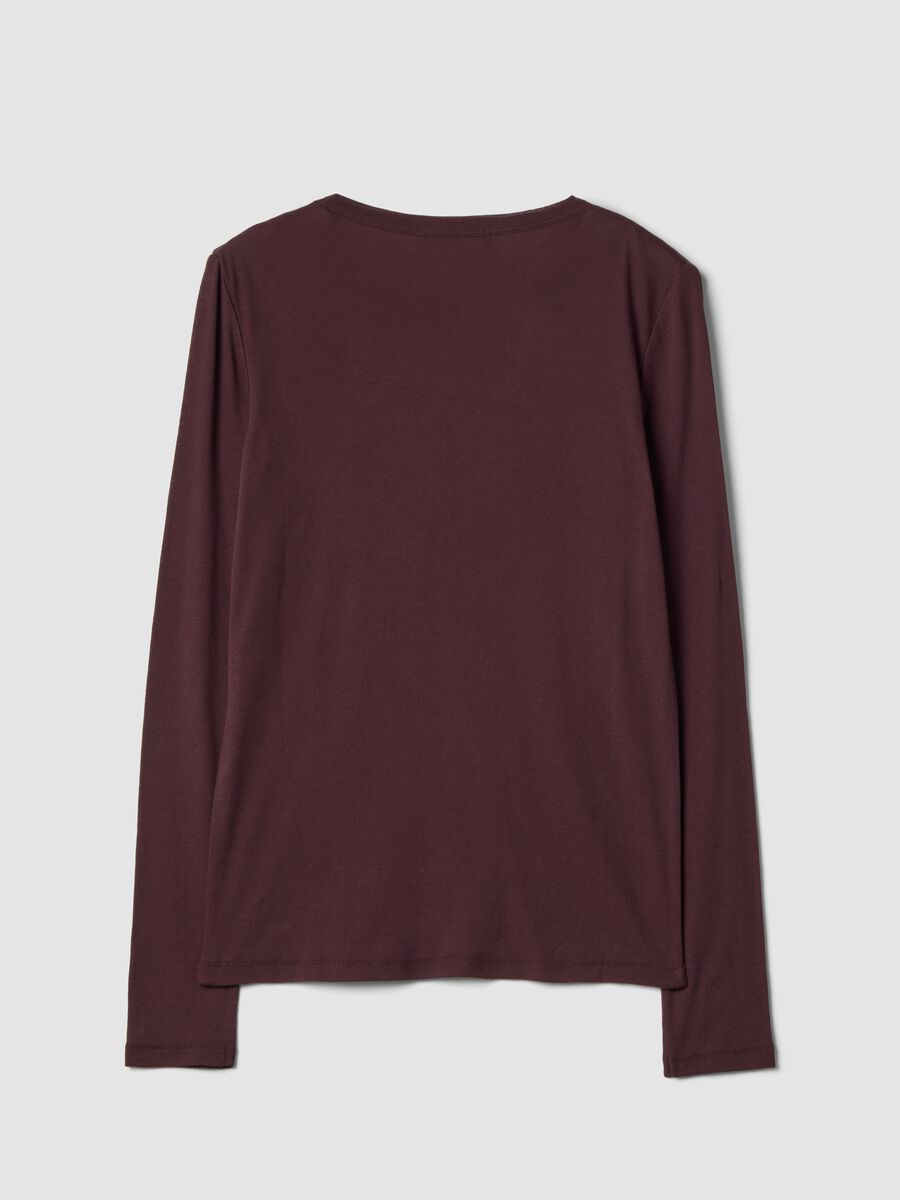 T-shirt viola in puro cotone jersey a girocollo_2