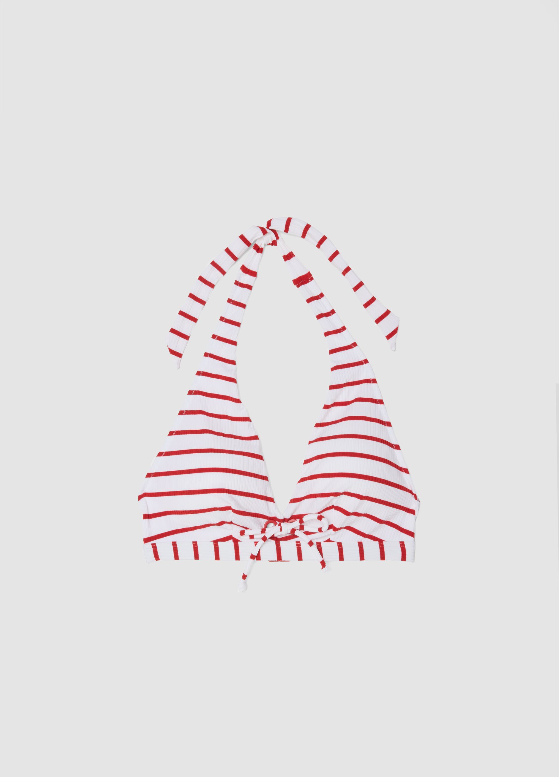 White triangle bikini top in stretch fabric