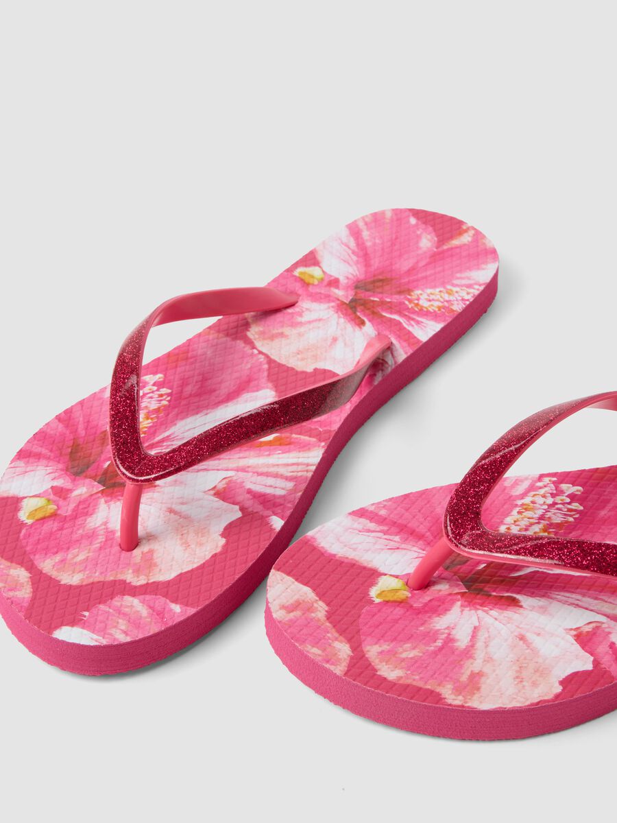 Infradito rosa con stampa floreale_1