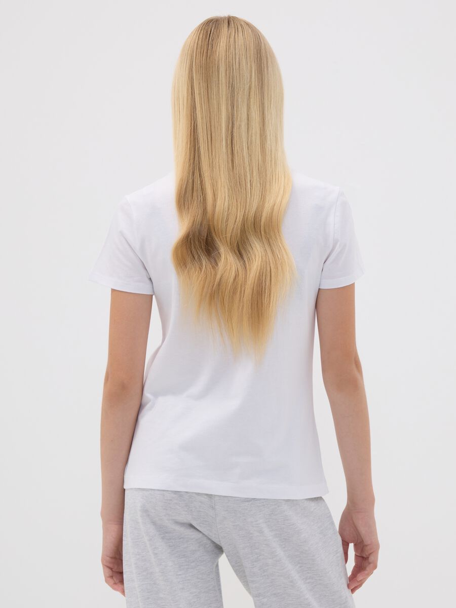 White pure organic cotton T-shirt with graphic for girls_1