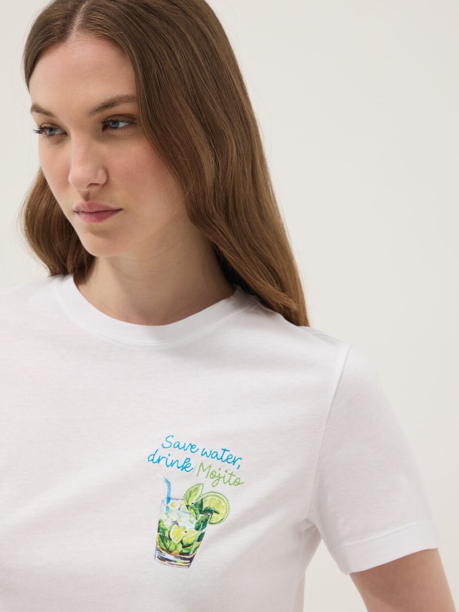 White pure cotton short-sleeve T-shirt_2