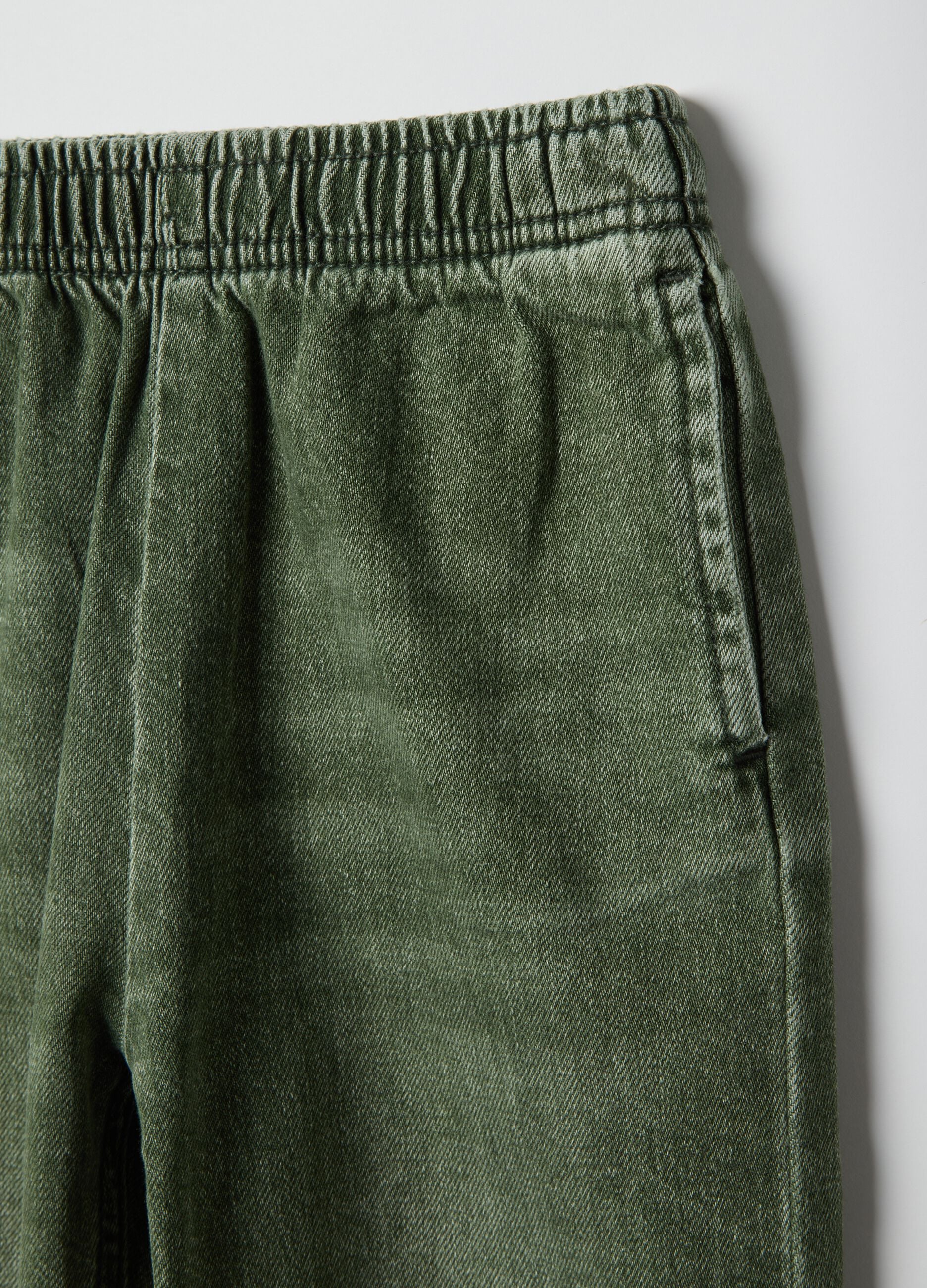 Green pure cotton kids' baggy trousers