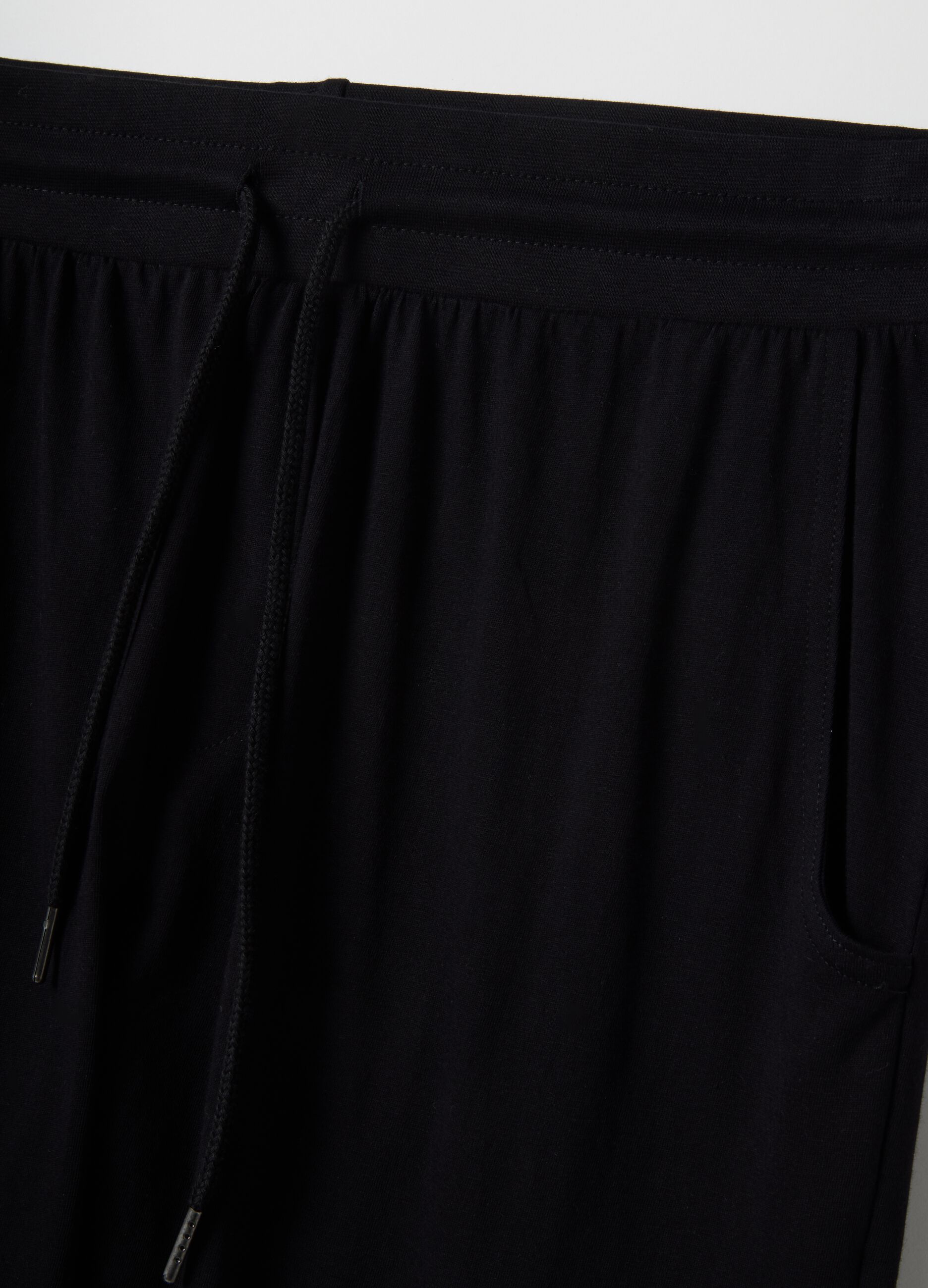 Black pure cotton pyjama trousers regular fit