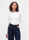 White Stretch Long Sleeve Top_0